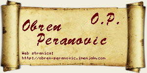 Obren Peranović vizit kartica